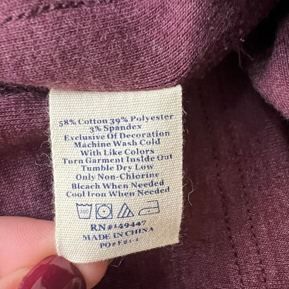 The Normal Brand Puremeso Weekender Dress Long Sleeve Wine Heather Sz XS - Picture 9 of 11